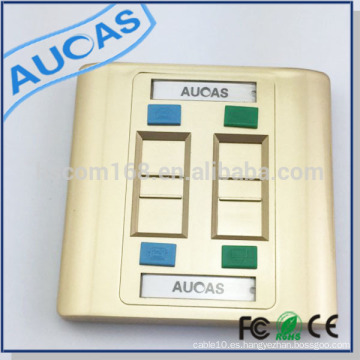 Placa frontal Aucas rj45 Placa frontal de 4 puertos